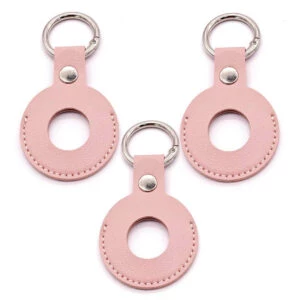 3-pack apple airtag fodral rosa pu skinn läder