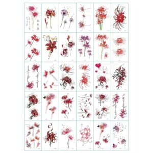 30-pack gnuggisar temporära faketatueringar blommor