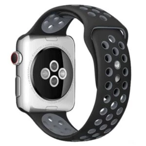 Apple Watch 42/44/45 Sportarmband Med Hål Svart Grå