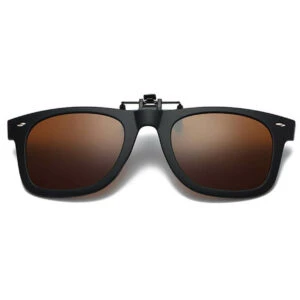 Clip-on solglasögon wayfarer fäst på befintliga glasögon - brun
