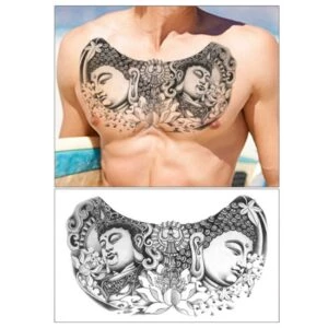 Faketatuering för bröst fake brösttatuering temporär gnuggis