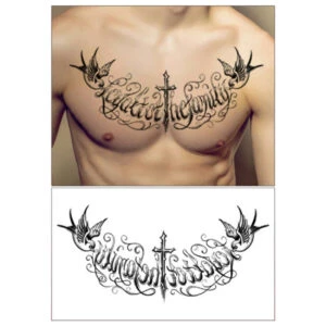 Fake tatuering för bröst fake tattoo temporär gnuggis