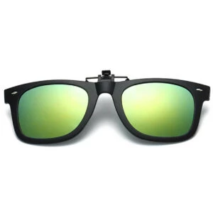 Clip-on solglasögon wayfarer - relfektivt grönt spegelglas