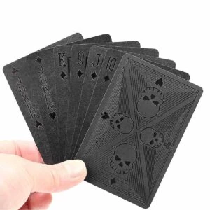 Svart Metallic Spelkort Dödskallar Poker Kortlek Heavy Metal