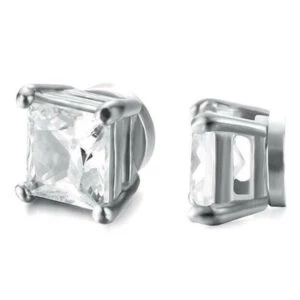 2-pack Magnetisk Piercing Fake Örhänge Kristall Svart
