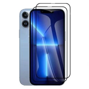 [2-pack] iphone 13 hd skärmskydd kolfiber härdat glas