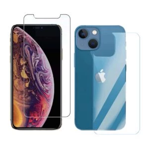 2-pack iphone 13 mini displayfilm + skyddsfilm för baksida