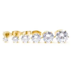 2-pack guld kristall piercing örhänge piercingsmycke