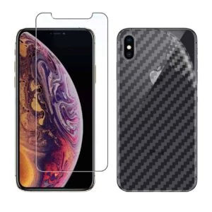 Iphone Xs Max Displayfilm + Kolfiber Skyddsfilm För Baksida