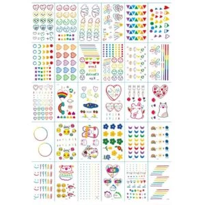 30-pack temporära fake tatueringar gnuggisar färgglada figurer