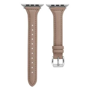 Apple watch 42/44/45 läderarmband brun slim