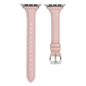 Apple watch 42/44/45 läderarmband rosa slim