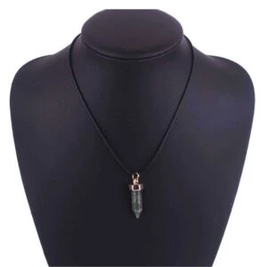 Halsband med energisten resin quarts grön jade