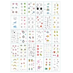 Fake tatueringar 30-pack temporära gnuggisar figurer