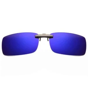 Clip-on Solglasögon Metall Blå Spegelglas 37x59mm