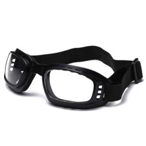 Motorcykelglasögon Retro Mc Svart Klart Glas