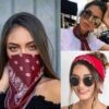 Bandana scarf sjal snusnäsduk paisleymönster rosa