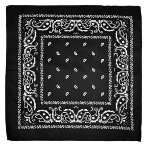 Bandana Scarf Sjal Snusnäsduk Paisleymönster Svart