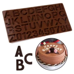 Silikon chokladform bakform bokstäver alfabet siilikonform