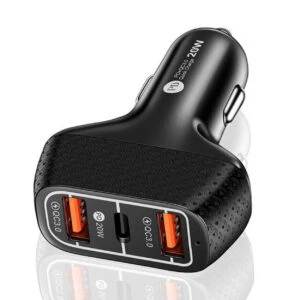 Billaddare 3 usb supersnabb 20w pd quick charge 3. 0