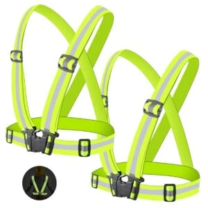 2-pack reflexväst reflexsele för löpning och cykling neon gul