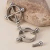 Fake bröstpiercing utan hål nipple piercing bröstvårta svart