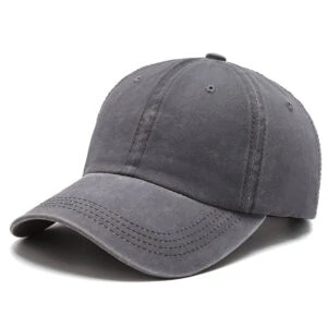 Keps vintage distressed jeans washed strapback grå