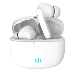Helt trådlösa pro tws bluetooth stereo in-ear hörlurar usb-c vit