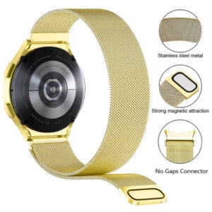 Galaxy watch 4/5 metall armband 20mm milanese mesh guld