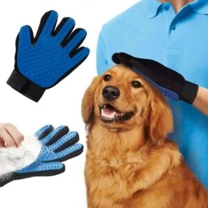 2-pack borsthandske för husdjur - höger/vänster - pälsvård hund katt