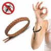 Myggarmband Flätat Anti-mygg Läderarmband Naturligt Brun