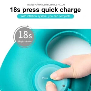 Uppblåsbar resekudde med pump för flyg resa