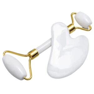 Vit Jade Ansiktsroller Och Gua Sha Äkta Natursten
