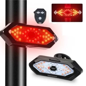 Led blinkers för cykel med fjärrkontroll och ljud