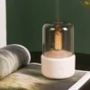 Värmeljus aroma diffuser luftfuktare med belysning vit
