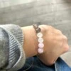 Energisten armband rosenkvarts agat kristallarmband med kort