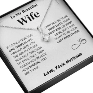 Present Halsband till Hustru, Fru Kubisk Zirkon Silver
