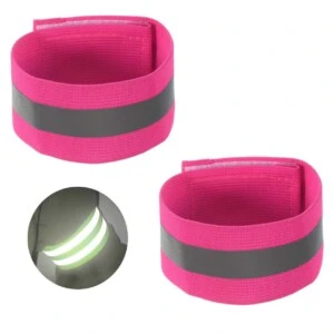 2-pack reflexarmband reflexer kardborre rosa