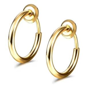 2-pack clip-on ring - fake piercing utan hål guld