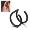Ear Cuff utan Hål - Fake Helix Piercing Örhänge Svart