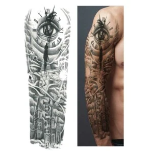 Tillfällig tattoo sleeve klocka tid