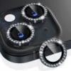 iPhone 15/15 Plus Kameraskydd Bling Diamant Svart