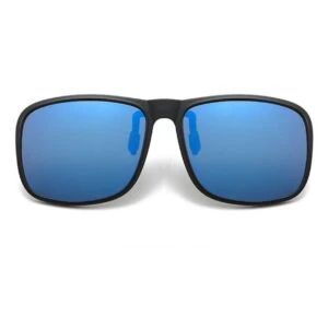 Uppfällbara solglasögon clip-on blått spegelglas