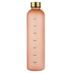 Minimalistisk Motivational Vattenflaska med Tidsmarkör 1000ml Beige