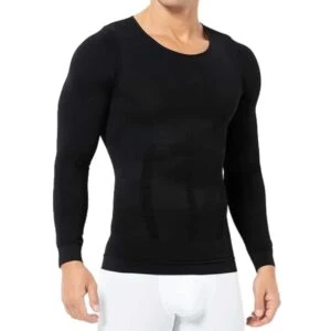 Långärmad hållningströja | kompressionströja | shaping t-shirt bättre hållning svart