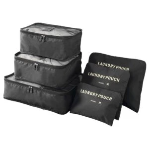 Organiseringsset för resväskor - perfekt för resan - väskinsats svart