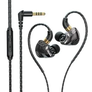 Trådbundna hörlurar 3,5 mm aux hifi bass svart