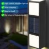 2-pack solcellslampa för fasad | solcell vägg- och fasadbelysning utomhus svart