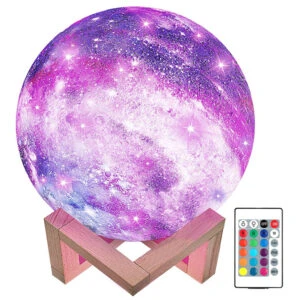 3d rgb månlampa med fjärrkontroll | nebula 16 färger 4 lägen 15cm