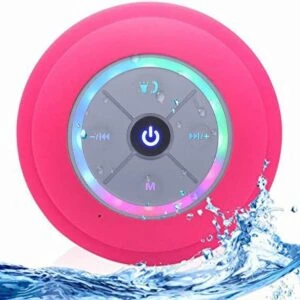Vattentät duschhögtalare med rgb led - bluetooth högtalare med sugkopp